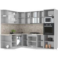 Готовая кухня Интерлиния Мила Лайт 1.68x2.6 левая (серебристый/бетон/бискайская сосна) - Превью изображения №2 — Интернет-магазин Time-Shop