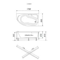 Ванна Triton София 170х95L (с каркасом, экраном, сифоном) - Превью изображения №7 — Интернет-магазин Time-Shop