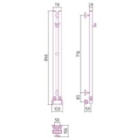 Полотенцесушитель Сунержа Нюанс EU50+ 840х50 03-0212-0840 - Превью изображения №3 — Интернет-магазин Time-Shop