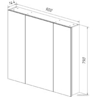  Lemark Шкаф с зеркалом Universal 90 LM90ZS-U (белый глянец) - Превью изображения №5 — Интернет-магазин Time-Shop