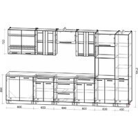 Кухонный модуль Интерлиния Мила Пластик 3.6 (шторм/шторм/белый гранит) - Превью изображения №6 — Интернет-магазин Time-Shop