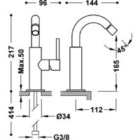 Смеситель Tres Study 26222402KM - Превью изображения №2 — Интернет-магазин Time-Shop