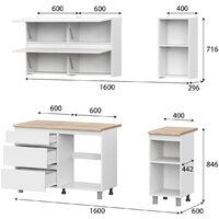 Готовая кухня Mio Tesoro Токио 1.6 (белый текстурный/дуб сонома) - Превью изображения №7 — Интернет-магазин Time-Shop