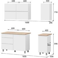 Готовая кухня Mio Tesoro Токио 1.6 (белый текстурный/дуб сонома) - Превью изображения №6 — Интернет-магазин Time-Shop