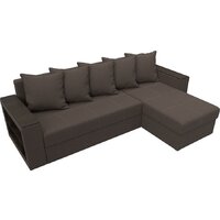 Угловой диван Лига диванов Дубай Лайт правый 121639 (рогожка амур коричневый) - Превью изображения №6 — Интернет-магазин Time-Shop