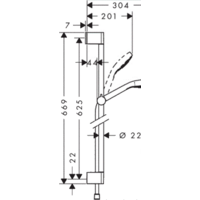 Душевой гарнитур  Hansgrohe Croma Select S [26560400] - Превью изображения №3 — Интернет-магазин Time-Shop