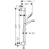 Душевой гарнитур  Hansgrohe Croma Select S [26560400] - Превью изображения №3 — Интернет-магазин Time-Shop