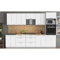 Готовая кухня Интерлиния Мила Лайт 3.0 ВТ (белый платинум/белый платинум/дуб бунратти) - Превью изображения №3 — Интернет-магазин Time-Shop