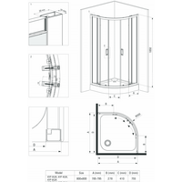 Душевой уголок Deante Funkia 80x80 KYP N52K - Превью изображения №2 — Интернет-магазин Time-Shop