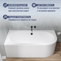 Ванна Lauter Bliss 170 L 21201071L (с каркасом и сифоном 21Y32002 белый) - Превью изображения №4 — Интернет-магазин Time-Shop