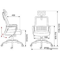 Офисное кресло Бюрократ MC-201-H/TW-11 (черный) - Превью изображения №6 — Интернет-магазин Time-Shop