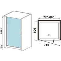 Душевая дверь WeltWasser WW600 600K1-80 - Превью изображения №4 — Интернет-магазин Time-Shop