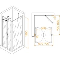 Душевой уголок RGW PA-144B (PA-104B+Z-050-2B+O-204B) 060814478-14 70x80 (черный/прозрачное стекло) - Превью изображения №2 — Интернет-магазин Time-Shop
