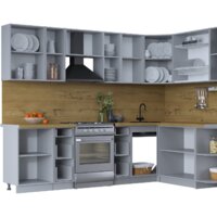 Готовая кухня Интерлиния Тренд 1.7x2.7 правая (мята/мята/дуб бунратти) - Превью изображения №3 — Интернет-магазин Time-Shop