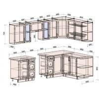 Готовая кухня Интерлиния Тренд 1.7x2.7 правая (мята/мята/дуб бунратти) - Превью изображения №6 — Интернет-магазин Time-Shop