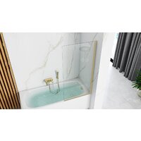 Стеклянная шторка для ванны Rea Elegant 70 (матовое золото/прозрачное стекло) - Превью изображения №4 — Интернет-магазин Time-Shop