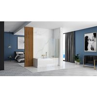 Стеклянная шторка для ванны Rea Elegant 70 (матовое золото/прозрачное стекло) - Превью изображения №3 — Интернет-магазин Time-Shop