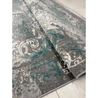 Ковер для жилой комнаты Radjab Carpet Афина Прямоугольник 9009A 12814RK (3x5, Grey/Green) - Превью изображения №7 — Интернет-магазин Time-Shop