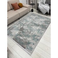 Ковер для жилой комнаты Radjab Carpet Афина Прямоугольник 9009A 12814RK (3x5, Grey/Green) - Превью изображения №2 — Интернет-магазин Time-Shop