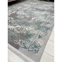 Ковер для жилой комнаты Radjab Carpet Афина Прямоугольник 9009A 12814RK (3x5, Grey/Green) - Превью изображения №6 — Интернет-магазин Time-Shop