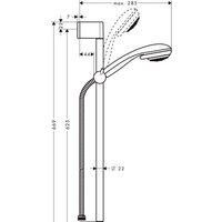 Душевой гарнитур  Hansgrohe Crometta 85 (27763000) - Превью изображения №2 — Интернет-магазин Time-Shop