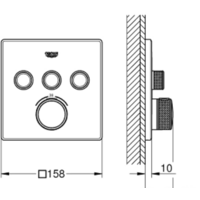 Смеситель без скрытого механизма Grohe Grohtherm SmartControl 29126000 - Превью изображения №2 — Интернет-магазин Time-Shop