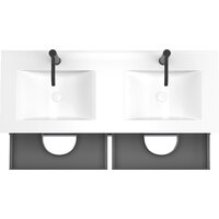  ЗОВ Тумба с умывальником Дион 120 D120LHO0M7015MKV5-OL120 (графит матовый/дуб) - Превью изображения №2 — Интернет-магазин Time-Shop