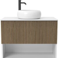  ЗОВ Тумба под умывальник Кито-2 100 2K100LW0MRMC-KP13W (белый/тростник) - Превью изображения №2 — Интернет-магазин Time-Shop