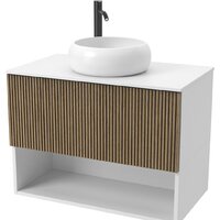 ЗОВ Тумба под умывальник Кито-2 100 2K100LW0MRMC-KP13W (белый/тростник)