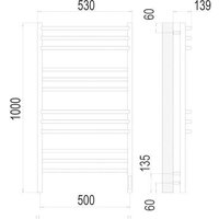 Полотенцесушитель TERMINUS Соренто П12 500x1000 электро (хром) - Превью изображения №3 — Интернет-магазин Time-Shop