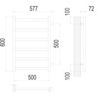 Полотенцесушитель TERMINUS Аврора П6 500x600 бп (хром) - Превью изображения №3 — Интернет-магазин Time-Shop