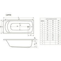 Ванна Excellent Lamia 150x75 (с ножками) - Превью изображения №6 — Интернет-магазин Time-Shop