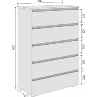 Комод Кортекс-мебель Бари 80 5ш (белый/белый/белый) - Превью изображения №5 — Интернет-магазин Time-Shop