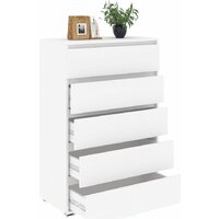 Комод Кортекс-мебель Бари 80 5ш (белый/белый/белый) - Превью изображения №2 — Интернет-магазин Time-Shop