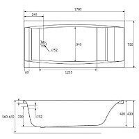 Ванна Cersanit Virgo 170x75 с ножками со смесителем Brasko Black однорычаж. (с сифоном Prime) - Превью изображения №24 — Интернет-магазин Time-Shop