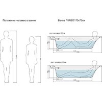 Ванна Cersanit Virgo 170x75 с ножками со смесителем Brasko Black однорычаж. (с сифоном Prime) - Превью изображения №18 — Интернет-магазин Time-Shop