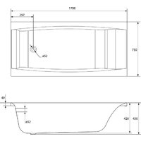 Ванна Cersanit Virgo 170x75 с ножками со смесителем Brasko Black однорычаж. (с сифоном Prime) - Превью изображения №17 — Интернет-магазин Time-Shop