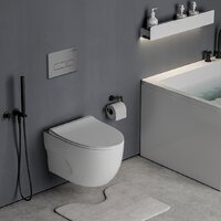 Унитаз подвесной Roxen Porto One Rimless 6 в 1 StounFix Dual Fresh 607036 (кнопка: матовая) - Превью изображения №12 — Интернет-магазин Time-Shop