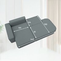 Угловой диван Лига диванов Лига-065 левый 129799L (рогожка амур 07 серый) - Превью изображения №12 — Интернет-магазин Time-Shop