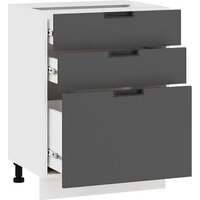 Шкаф напольный Трия Гренада 1Н6Я3 (белый/холст вулкан) - Превью изображения №2 — Интернет-магазин Time-Shop