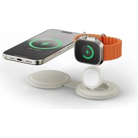 Беспроводное зарядное Satechi OntheGo 2-in-1 Charger ST-QTG21W (бежевый) - Превью изображения №5 — Интернет-магазин Time-Shop