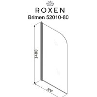 Стеклянная шторка для ванны Roxen Brimen 52010-80B 80х140 - Превью изображения №3 — Интернет-магазин Time-Shop