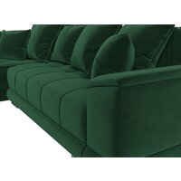 Угловой диван Лига диванов НордСтар левый 121108L (велюр зеленый/подушки велюр зеленый) - Превью изображения №5 — Интернет-магазин Time-Shop