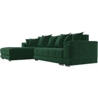 Угловой диван Лига диванов НордСтар левый 121108L (велюр зеленый/подушки велюр зеленый) - Превью изображения №4 — Интернет-магазин Time-Shop