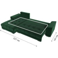 Угловой диван Лига диванов НордСтар левый 121108L (велюр зеленый/подушки велюр зеленый) - Превью изображения №10 — Интернет-магазин Time-Shop