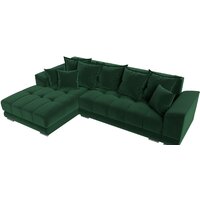 Угловой диван Лига диванов НордСтар левый 121108L (велюр зеленый/подушки велюр зеленый) - Превью изображения №3 — Интернет-магазин Time-Shop