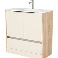 Дабер Тумба под умывальник 017 WeltWasser Deilbach 7517-80 Т17.8W.0.18Ч (бежевый/дуб бардолино/ручка черная)