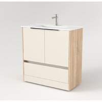  Дабер Тумба под умывальник 017 WeltWasser Deilbach 7517-80 Т17.8W.0.18Ч (бежевый/дуб бардолино/ручка черная) - Превью изображения №2 — Интернет-магазин Time-Shop