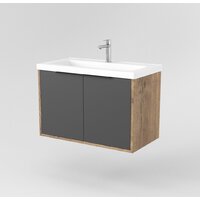  Дабер Тумба под умывальник 018 Тобага/Эридан 80 Т18.8Т.0.22Ч (дуб галифакс/серый/ручка черная) - Превью изображения №2 — Интернет-магазин Time-Shop