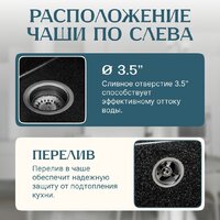 Кухонная мойка Saniteco Fama (черный) - Превью изображения №2 — Интернет-магазин Time-Shop